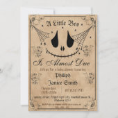 ヴィンテージエレガント、不気味ハロウィーンの赤ちゃんシャワー 招待状 (正面)