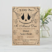 ヴィンテージエレガント、不気味ハロウィーンの赤ちゃんシャワー 招待状 (スタンド正面)