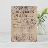 ヴィンテージエレガント、不気味ハロウィーンの赤ちゃんシャワー 招待状 (スタンド正面)