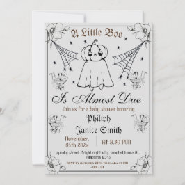 ヴィンテージエレガント、不気味ハロウィーンの赤ちゃんシャワー 招待状