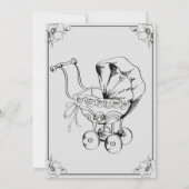 ヴィンテージエレガント、不気味ハロウィーンの赤ちゃんシャワー 招待状 (裏面)