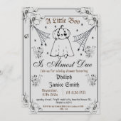 ヴィンテージエレガント、不気味ハロウィーンの赤ちゃんシャワー 招待状 (正面/裏面)