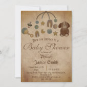 ヴィンテージエレガント、不気味ハロウィーンの赤ちゃんシャワー 招待状 (正面)