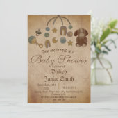 ヴィンテージエレガント、不気味ハロウィーンの赤ちゃんシャワー 招待状 (スタンド正面)