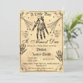 ヴィンテージエレガント、不気味ハロウィーンの赤ちゃんシャワー 招待状 (スタンド正面)