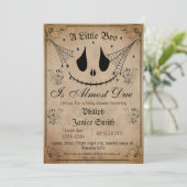 ヴィンテージエレガント、不気味ハロウィーンの赤ちゃんシャワー 招待状 (スタンド正面)