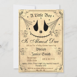 ヴィンテージエレガント、不気味ハロウィーンの赤ちゃんシャワー 招待状