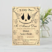 ヴィンテージエレガント、不気味ハロウィーンの赤ちゃんシャワー 招待状 (スタンド正面)