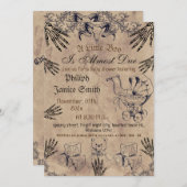 ヴィンテージエレガント、不気味ハロウィーン赤ちゃんシャワーInvi 招待状 (正面/裏面)