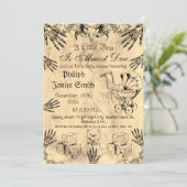 ヴィンテージエレガント、不気味ハロウィーン赤ちゃんシャワーInvi 招待状 (スタンド正面)