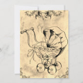 ヴィンテージエレガント、不気味ハロウィーン赤ちゃんシャワーInvi 招待状 (裏面)