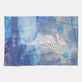 ヴィンテージエレガント Seahorse Blue海波名 キッチンタオル (横)