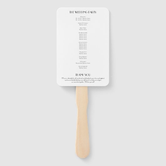 ヴィンテージエレガントRoaring 20sフォト結婚式 プログラム ハンドファン (裏面)