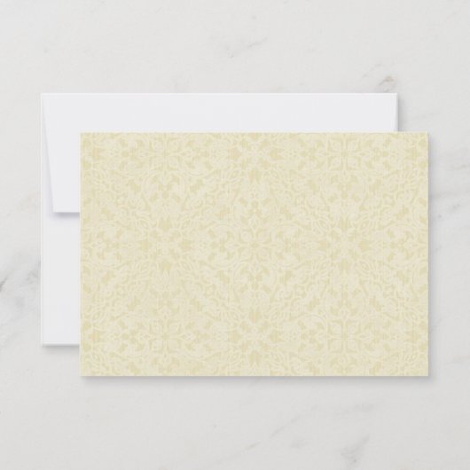 ヴィンテージエレガントRSVPベージュ色レース 出欠カード (裏面)