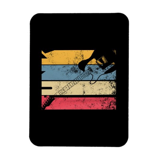 ヴィンテージエレキギターファンク音楽愛好家ギフト マグネット (縦)