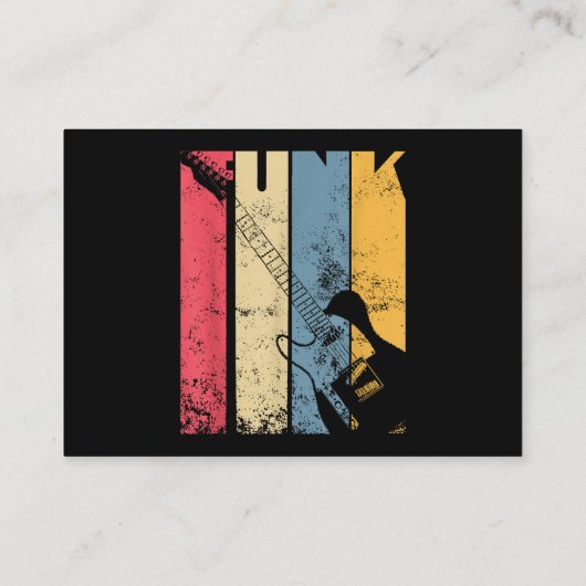 ヴィンテージエレキギターファンク音楽愛好家ギフト 名刺 (裏面)