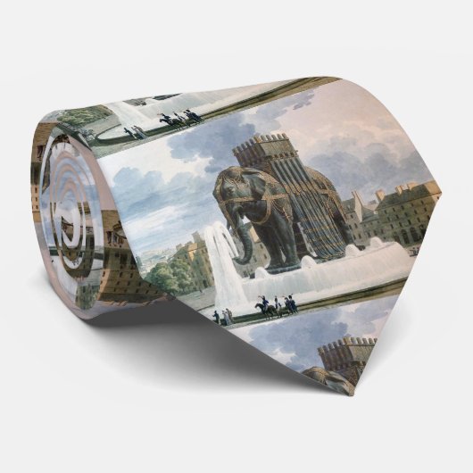 ヴィンテージエレファントオブザバスティーユイラストレーション ネクタイ (ロール)