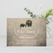 ヴィンテージエレファントファミリーサファリベイビーシャワー 招待状 (スタンド正面)