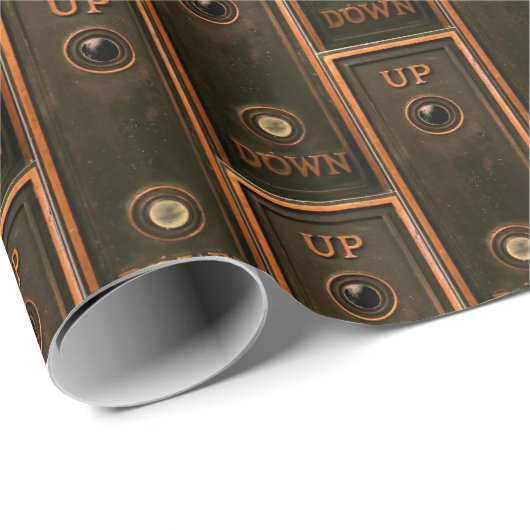 ヴィンテージエレベータボタンプレート金属真鍮アンティーク ラッピングペーパー (ロールコーナー)