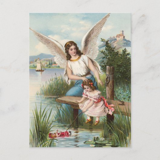 ヴィンテージエンゲルシュッツェンゲルミットマドチェン ポストカード (正面)