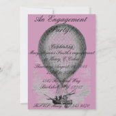 ヴィンテージエンゲージメントパーティー招待状 - 2枚のイメージ 招待状 (裏面)