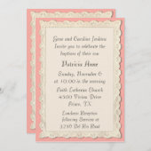 ヴィンテージエンジェルかわいらしパンティンバプテスマ招待状 招待状 (正面/裏面)