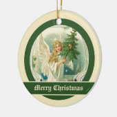 ヴィンテージエンジェルとクリスマスツリーオーナメント セラミックオーナメント (左)