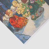 ヴィンテージエンジェルとクリスマスツリー絵画の休日 薄葉紙 (詳細)