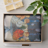 ヴィンテージエンジェルとクリスマスツリー絵画の休日 薄葉紙 (ギフト)