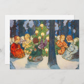 ヴィンテージエンジェルとクリスマスツリー絵画ズ シーズンカード (正面/裏面)