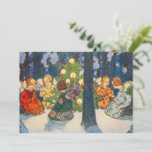 ヴィンテージエンジェルとクリスマスツリー絵画ズ シーズンカード (スタンド正面)