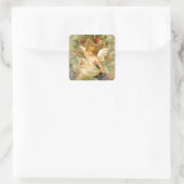 ヴィンテージエンジェルとスターのクリスマスホリデーステッカー スクエアシール (バッグ)