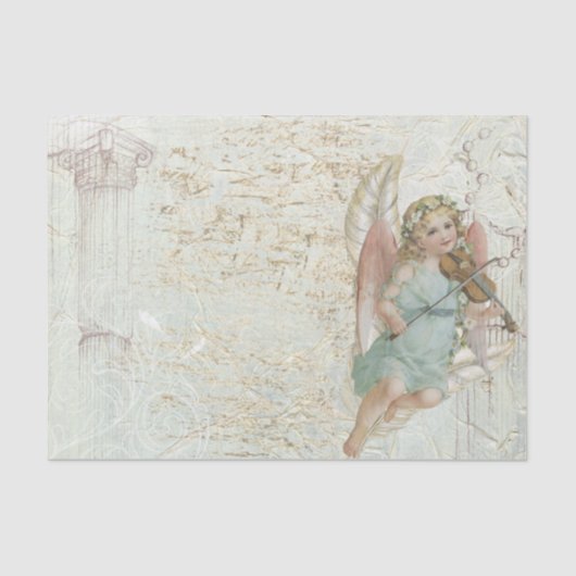 ヴィンテージエンジェルとバイオリン 薄葉紙 (正面)
