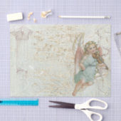 ヴィンテージエンジェルとバイオリン 薄葉紙 (クラフト)