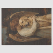 ヴィンテージエンジェルとラブラドール犬のデコパージュ 薄葉紙 (正面)