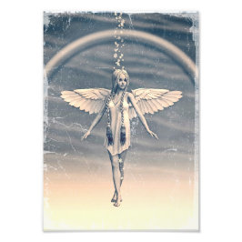 ヴィンテージエンジェルアンダーザレインボー フォトプリント           