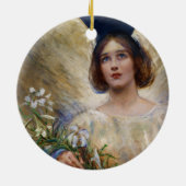 ヴィンテージエンジェルアンドホワイトリエスアート セラミックオーナメント (裏面)