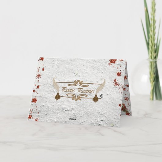 ヴィンテージエンジェルインザスノークリスマスホリデーカード シーズンカード (裏面)