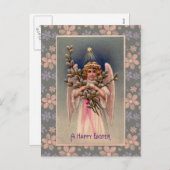 ヴィンテージエンジェルイースターグリーティング シーズンポストカード (正面/裏面)