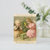 ヴィンテージエンジェルウィカナリーハッピーニューイヤー ポストカード (スタンド正面)