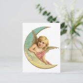 ヴィンテージエンジェルオンクレセントムーン ポストカード (スタンド正面)