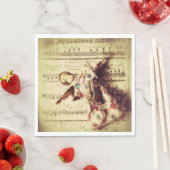 ヴィンテージエンジェルオーナメントオン音楽 スタンダードランチョンナプキン (インサイチュ)