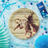 ヴィンテージエンジェルオーナメントオン音楽 ペーパープレート (パーティー)