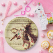 ヴィンテージエンジェルオーナメントオン音楽 ペーパープレート (パーティー)