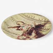 ヴィンテージエンジェルオーナメントオン音楽 ペーパープレート (アングル)