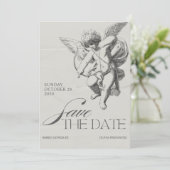 ヴィンテージエンジェルキューピッドウェディング 招待状 (スタンド正面)