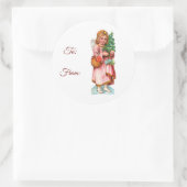 ヴィンテージエンジェルギフトステッカー ラウンドシール (バッグ)