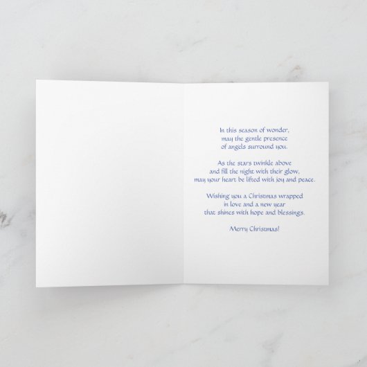 ヴィンテージエンジェルクリスマスカード – パーソナライズ カード (内部)