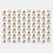 ヴィンテージエンジェルクリスマスパターン ラッピングペーパーシート (正面2)