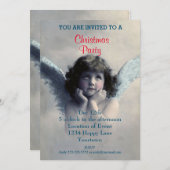 ヴィンテージエンジェルクリスマスパーティー 招待状 (正面/裏面)